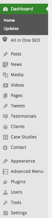 WordPress Dashboard Icons