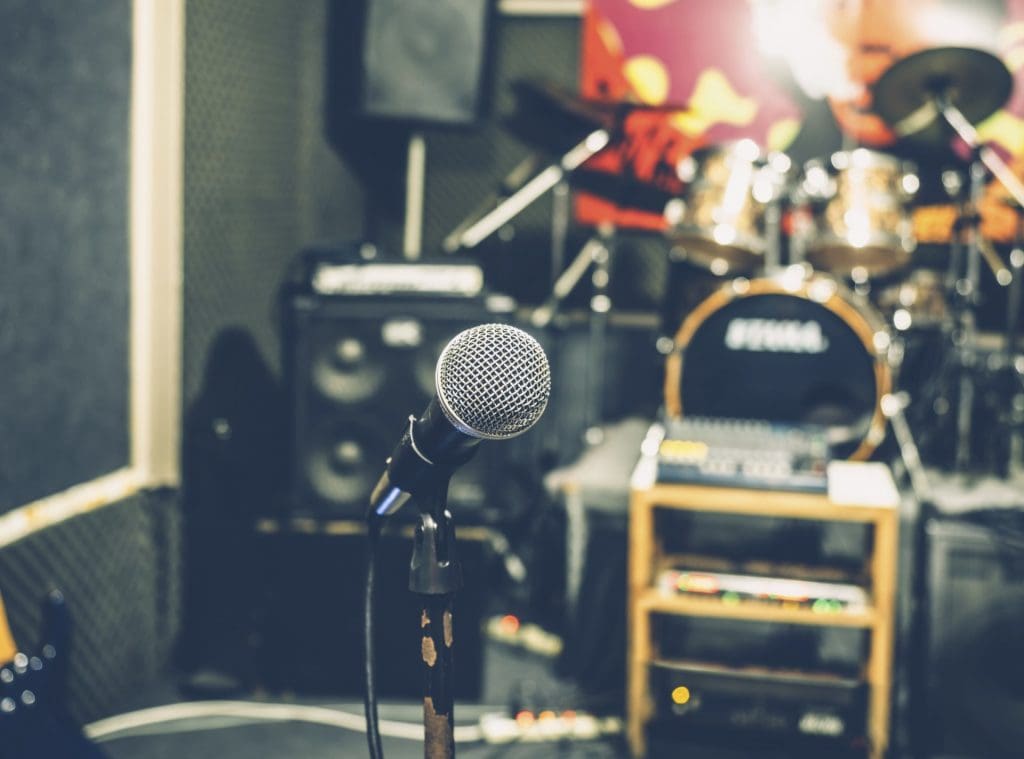 microphone in practice studio