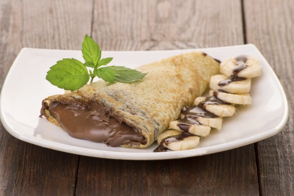 chocolate filled crepe