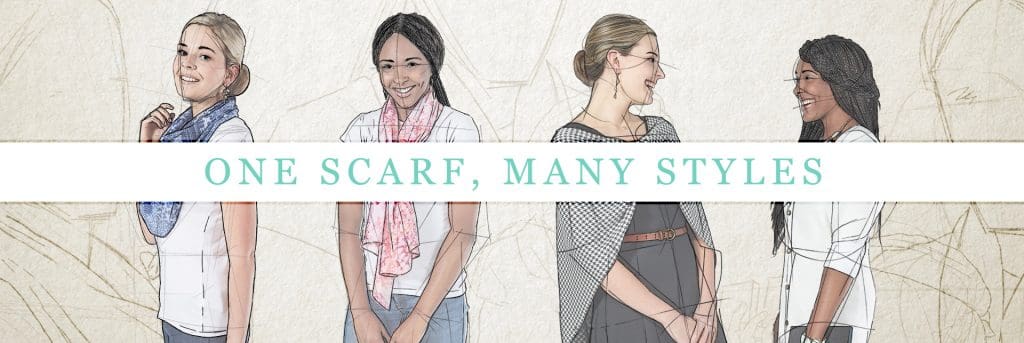 women wearing scarves in different ways