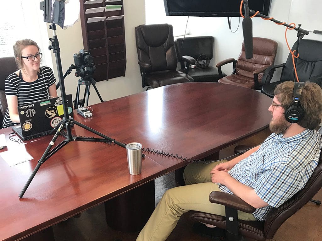 filming an interview
