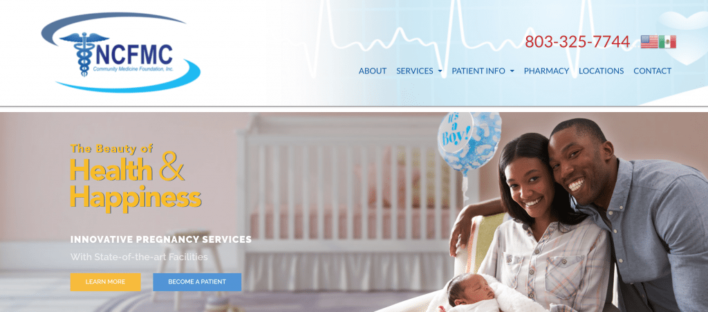north central family medical center website screenshot 2018