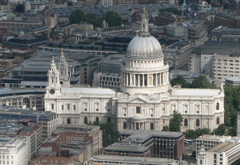 st pauls cathedral aerial shot