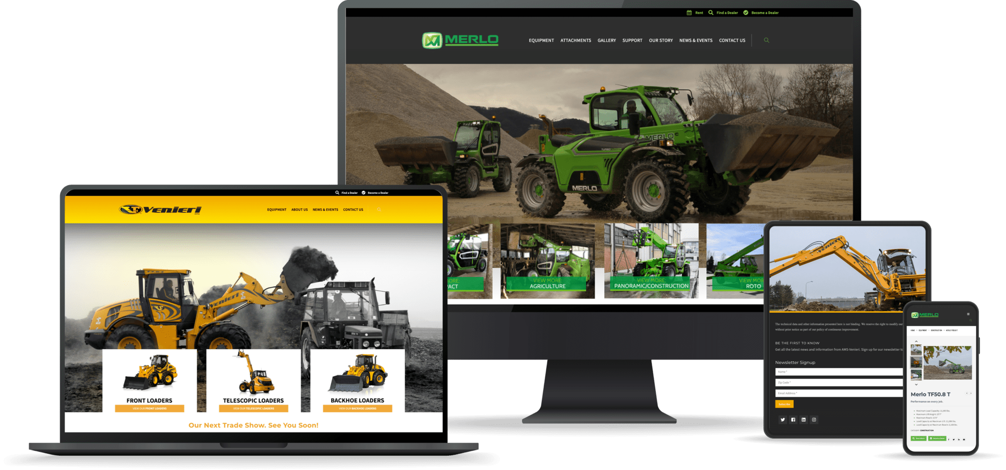 heavy machinery marketing website development