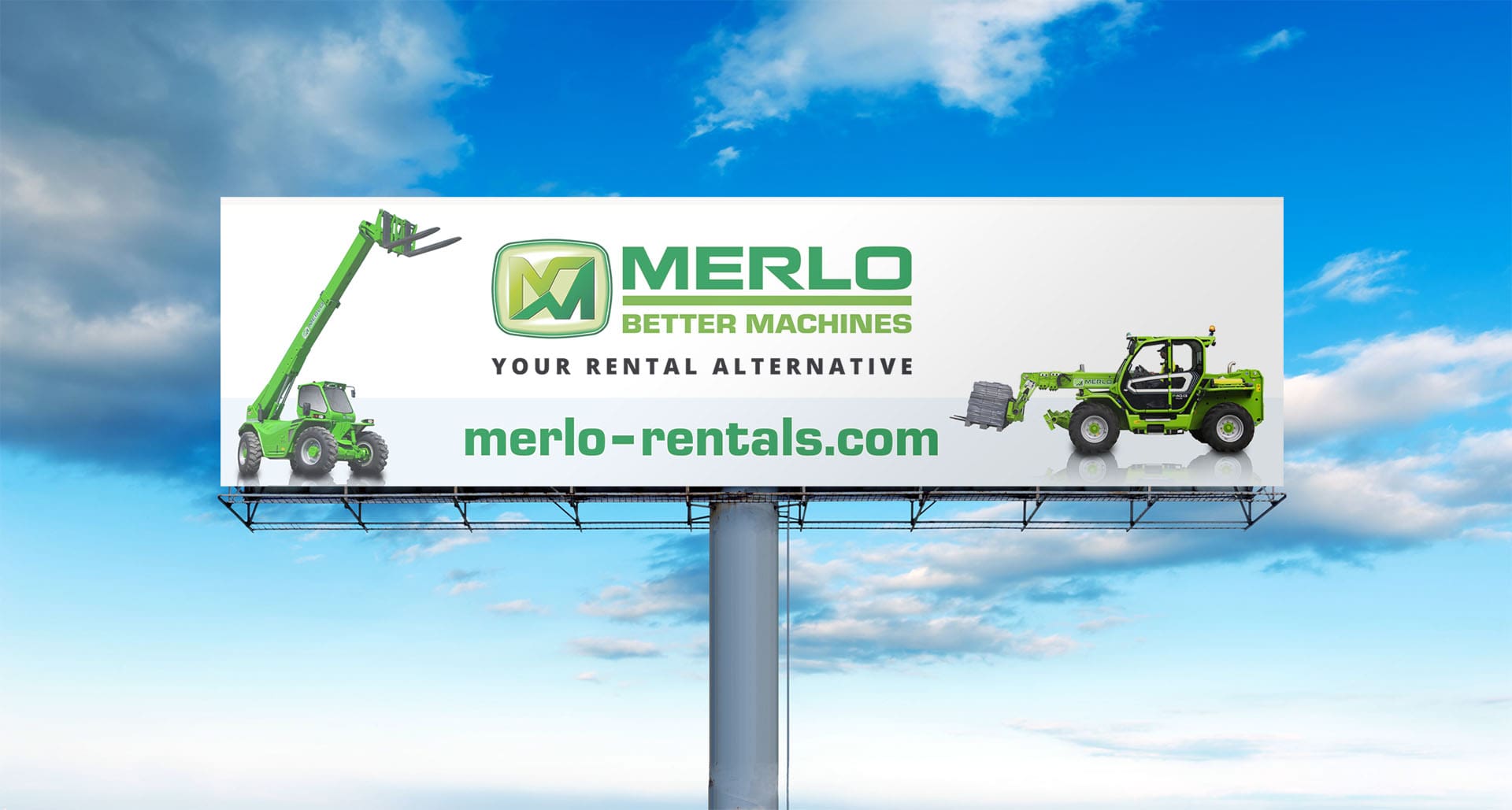 heavy machinery marketing billboard