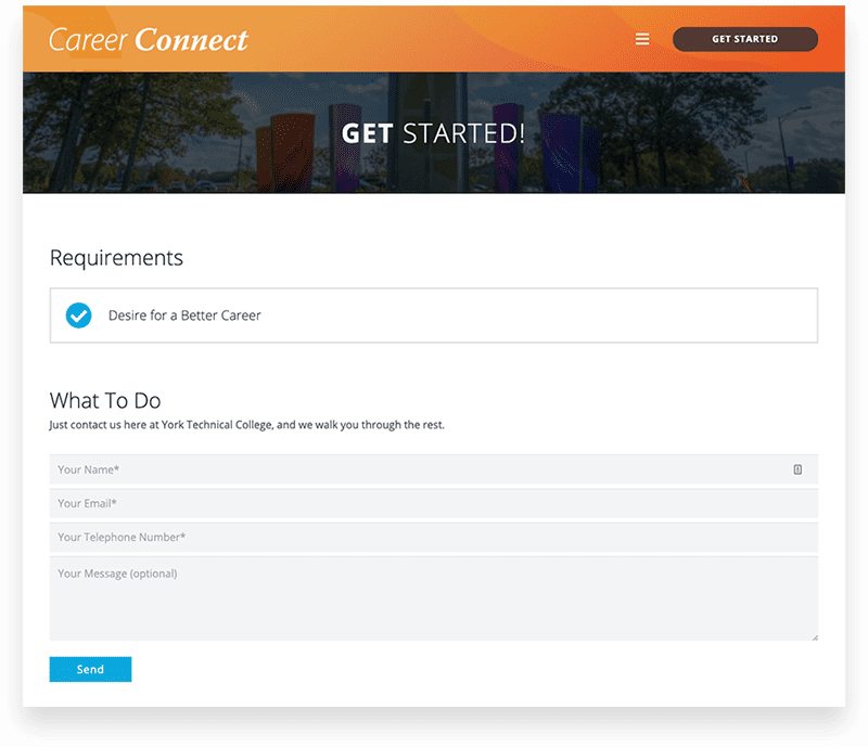 community marketing contact form design
