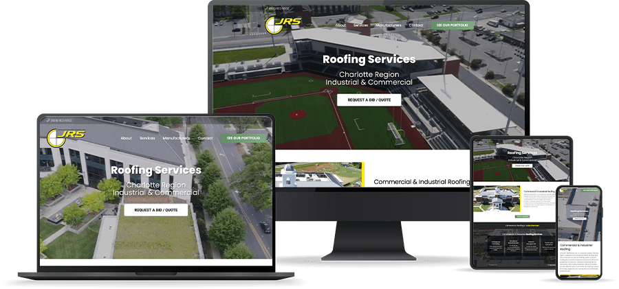 Johnson's Roofing Service website screenshots on multiple different devices